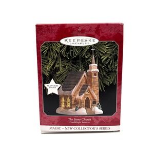 Hallmark Keepsake Stone Church Candle Service Ornament 1998 Magic Collect Series